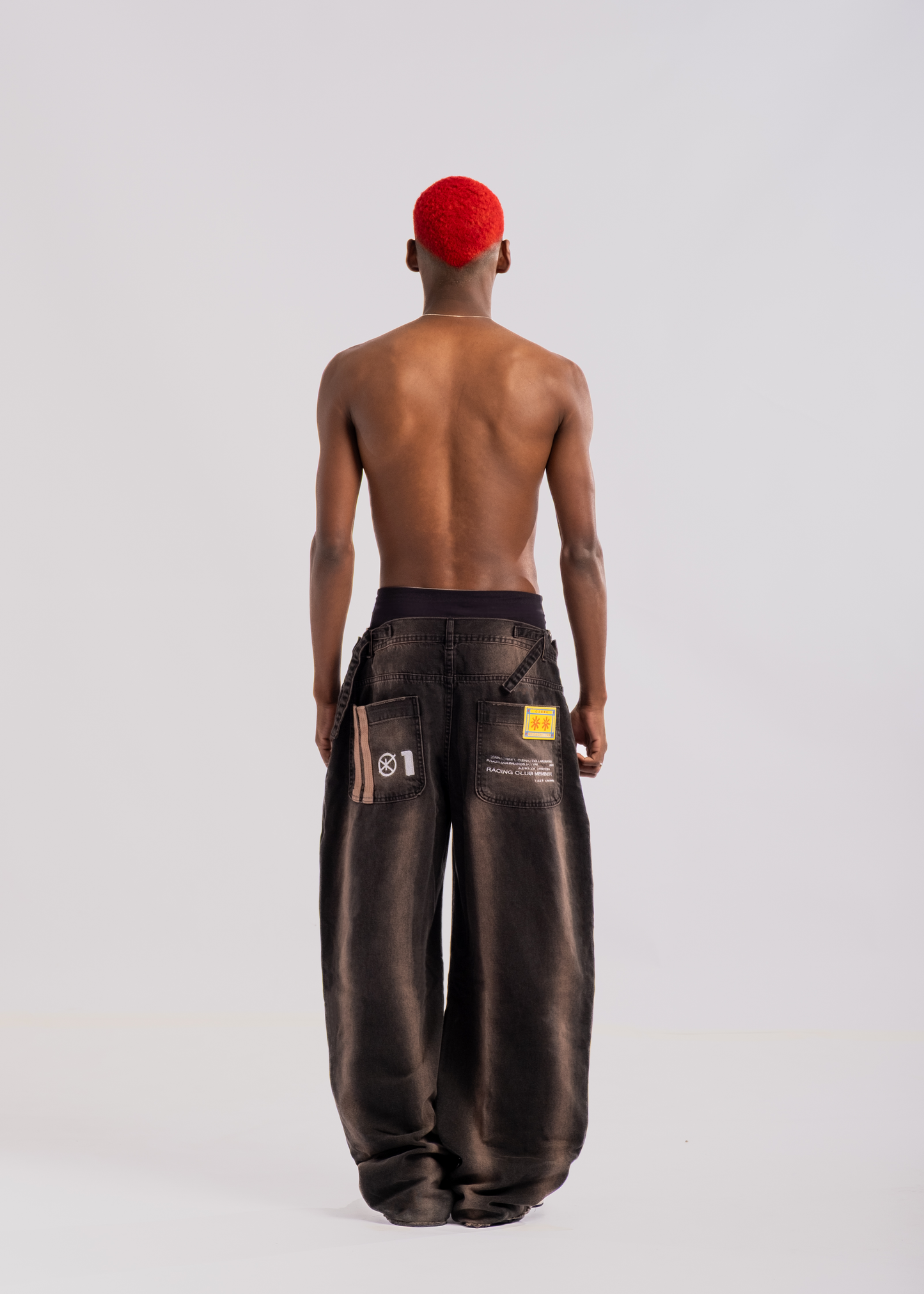 Oil Stains Denim Trousers