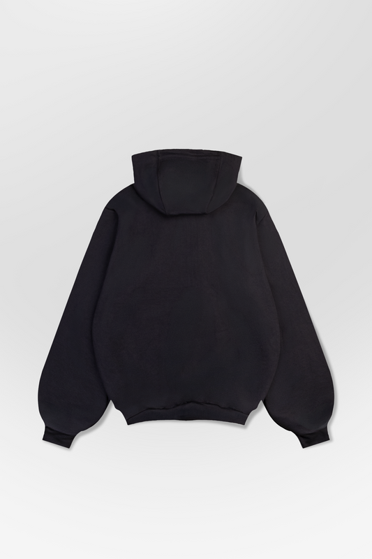 Moletom preto CLFE Zip Hoodie em vista traseira