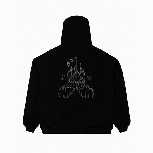Embroidered Scimmie Zip Hoodie