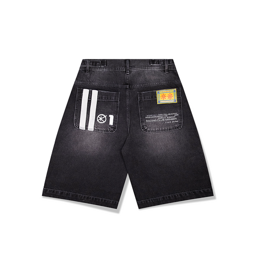 Racer Denim Long Shorts