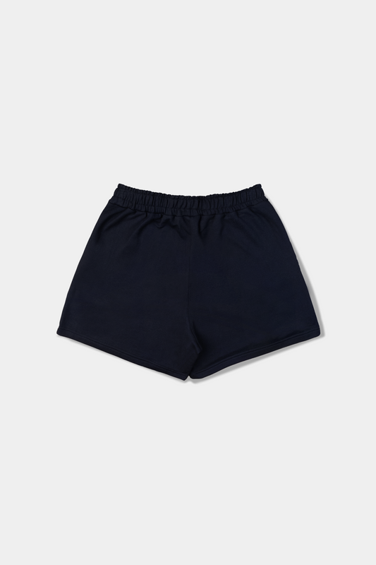 Shorts preto Iara’s Opera em moletom em vista traseira