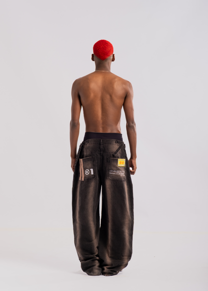 Oil Stains Denim Trousers