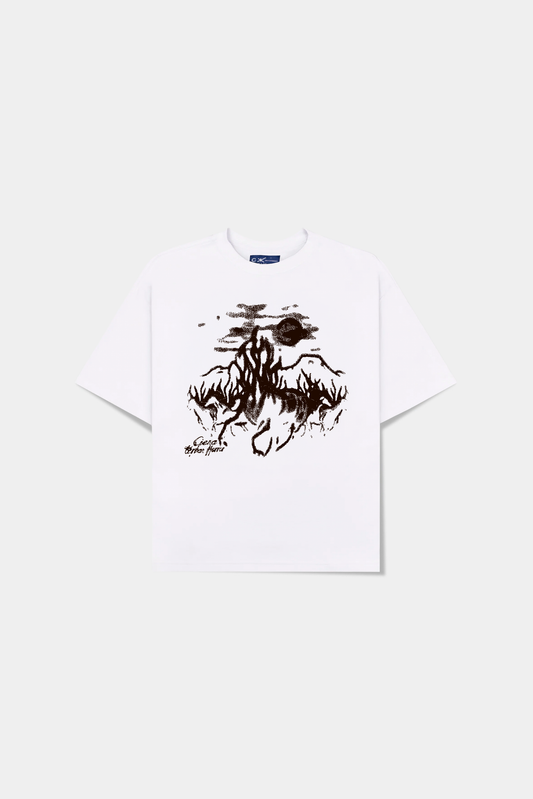 Camiseta off-white Mula sem Cabeça Classic Tee com ilustração frontal